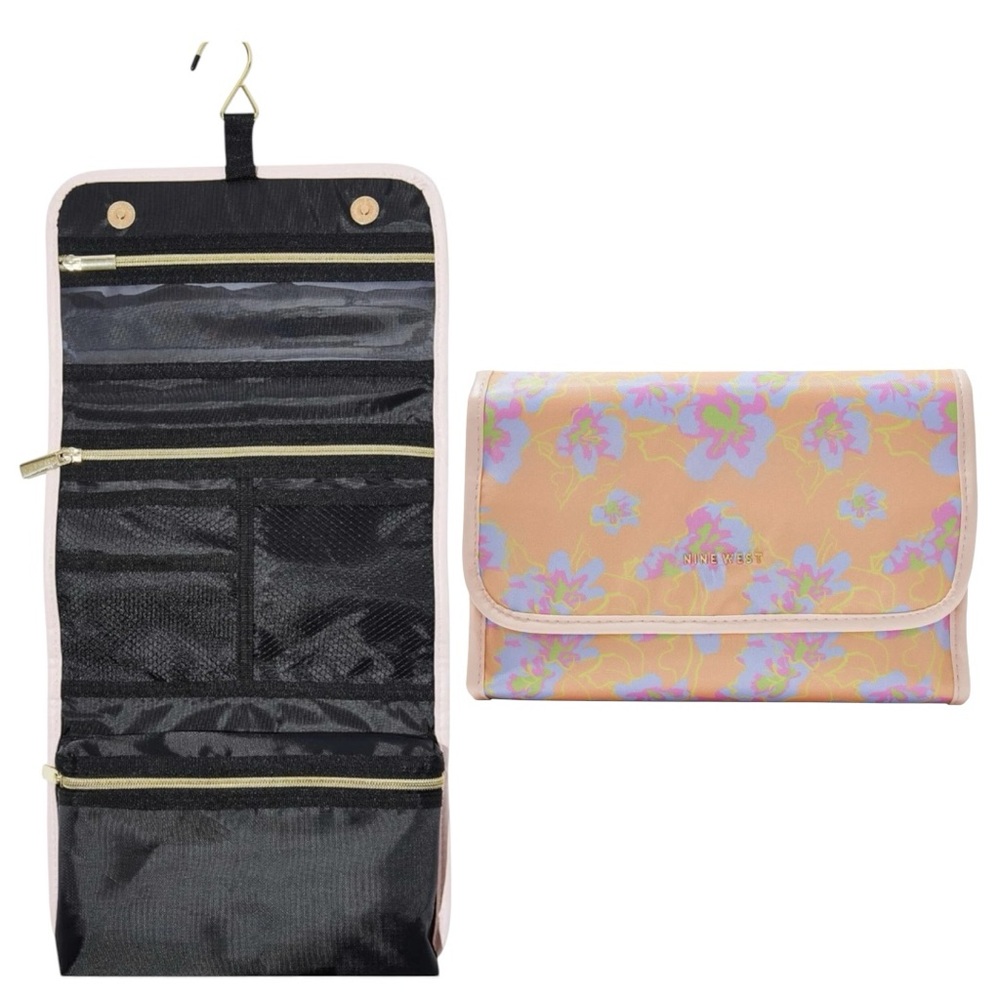 Nine West Travel Hanging Travel Toiletry Bag Organizer Zipper